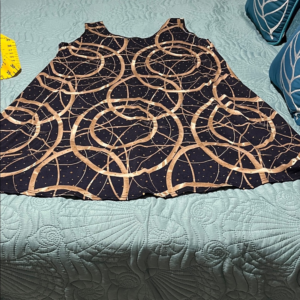 Chic Navy and Gold Women's Casual Dress